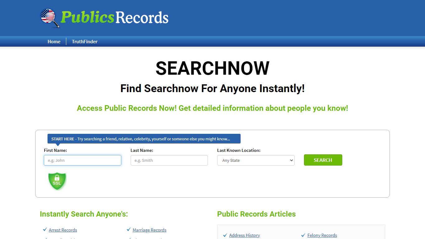 Find Searchnow For Anyone Instantly! - publicsrecords.com